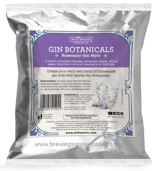 Brewing Supplies Online Still Spirits Rosemary Gin Botanicals